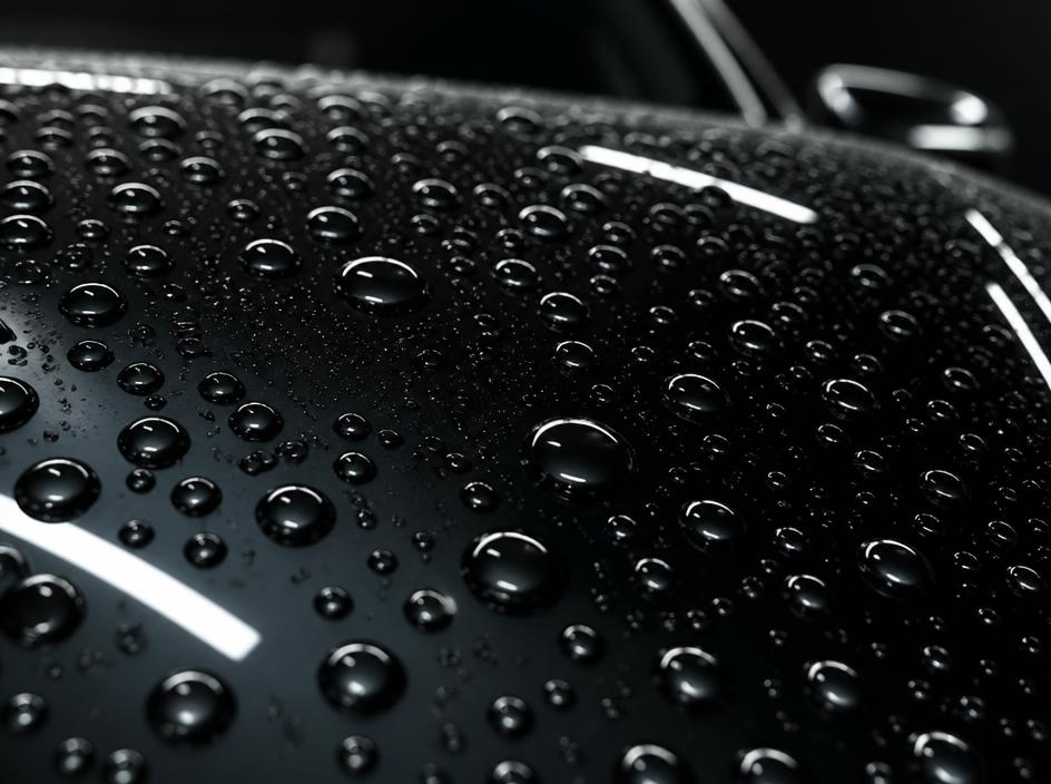 Water beading on ceramic coated paint